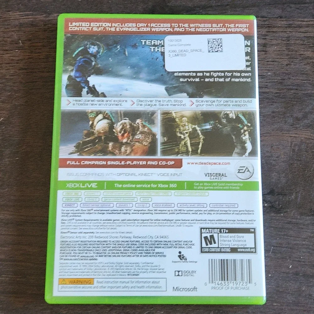 Dead Space 3 Limited Edition Xbox 360 Complete‎ Game Survival Horror EA